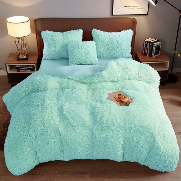 New Plush Duvet Cover Set Luxury Ultra Soft Duvet Cover Set Fluffy Plus…